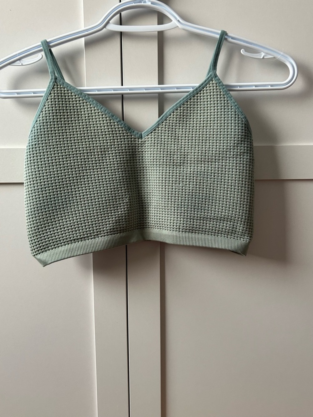 Bozzolo Sage Green Textured Knit Camisole Bralette